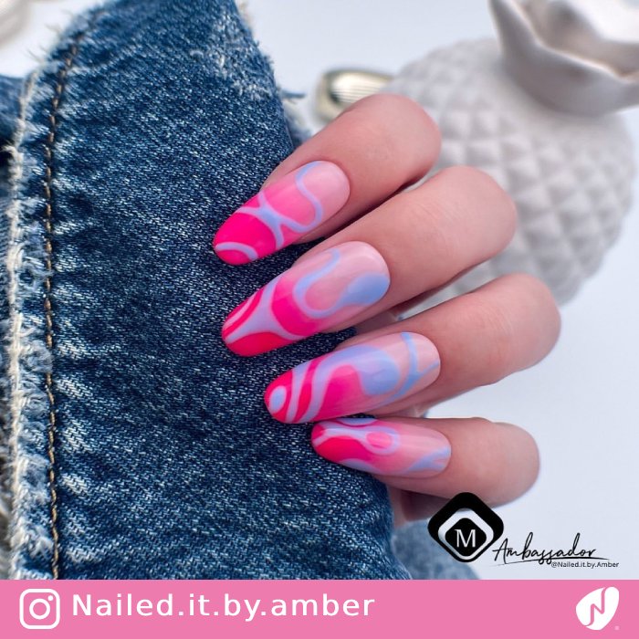 Ombre and Swirl Nail Design